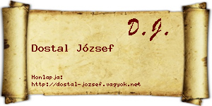 Dostal József névjegykártya